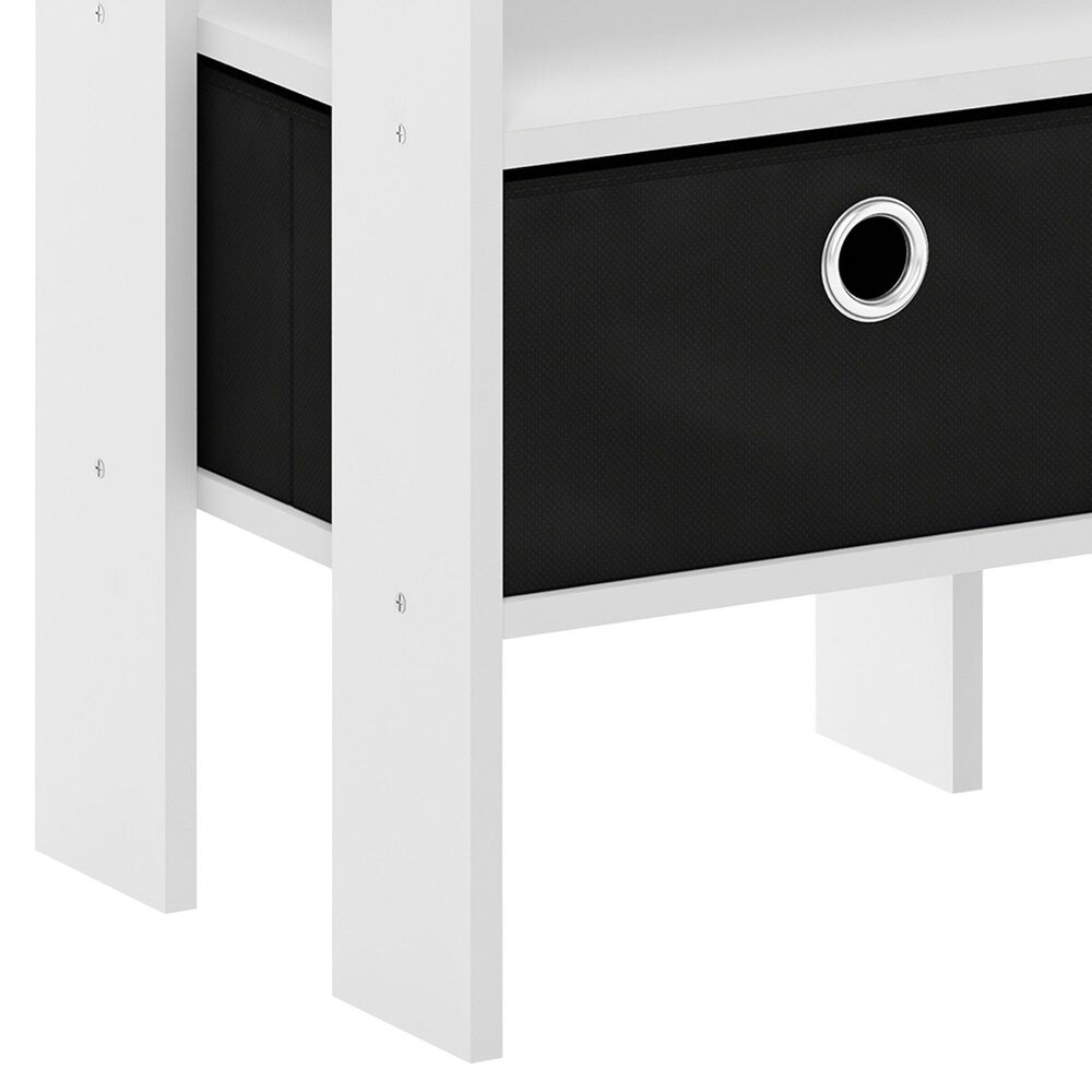 HOMLUX 2-Piece 1-Shelf End Table with Bin Drawer in White, , large
