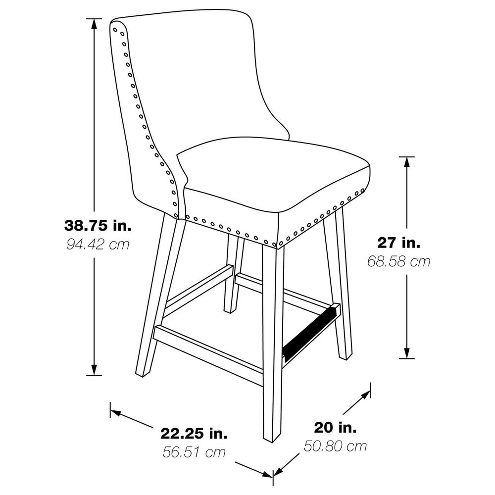 Valor Living Granville Swivel Counter Stool with Wheat Upholstered in Grey, , large