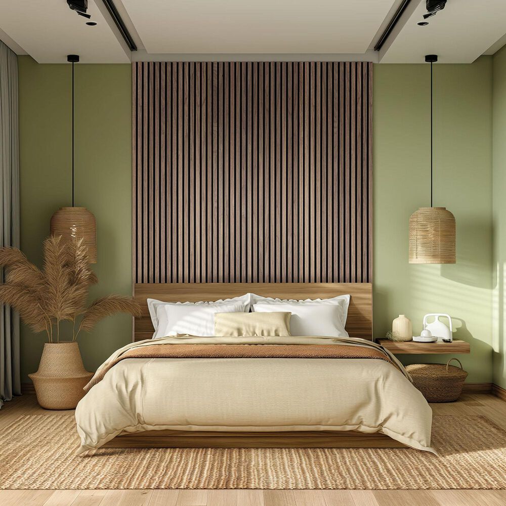 MS International Acoustic Wood Slat Tawny 9.5&quot; x 120&quot; Wall Panels, , large