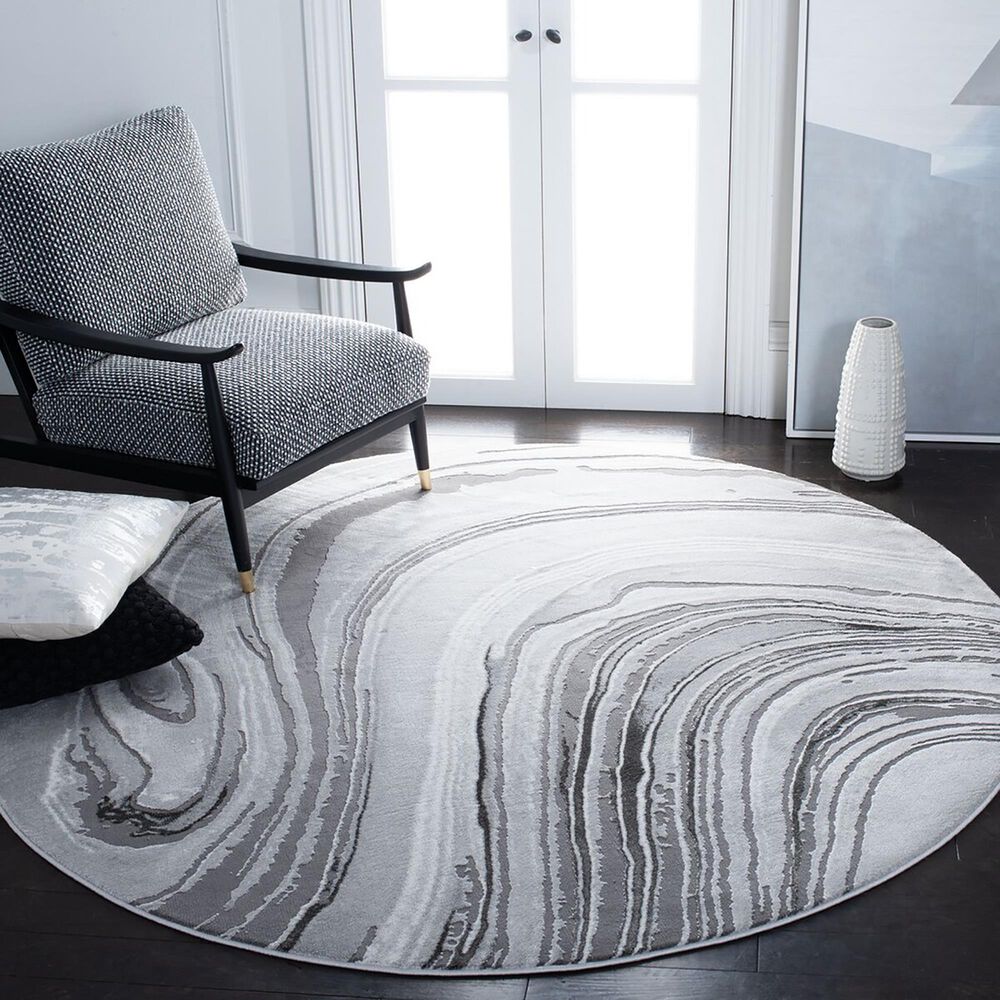 Safavieh Craft 6&#39;7&quot; Round Light Grey and Grey Area Rug, , large