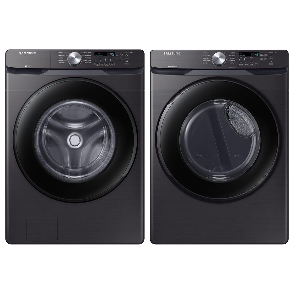 Samsung 4.5 Cu. Ft. Front Load Washer and 7.5 Cu. Ft. Electric Dryer Laundry Pair in Black, , large
