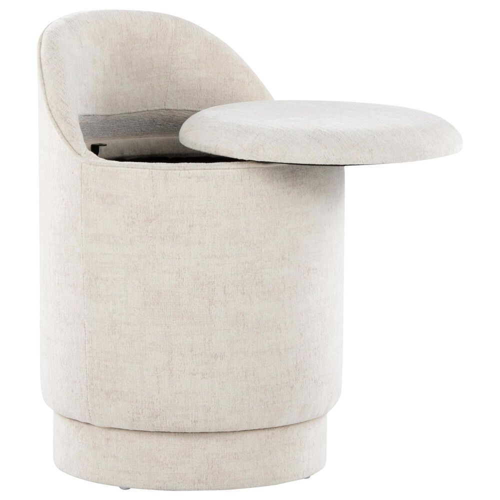 Lumisource Marla Upholstered Vanity Stool in Cream, , large