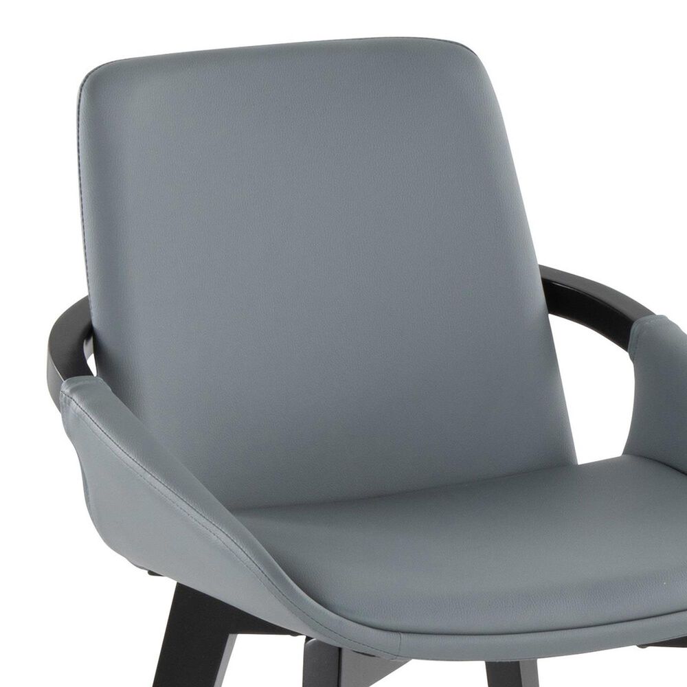 LumiSource Cosmo Accent Chair with Faux Leather Cushion in Grey, , large