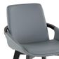 LumiSource Cosmo Accent Chair with Faux Leather Cushion in Grey, , large