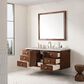 James Martin Vanities Amberly 60" Single Bathroom Vanity in Mid-Century Walnut with 3 cm Eternal Jasmine Pearl Silestone Top, Rectangular Sink and FreePower Wireless Charger, , large