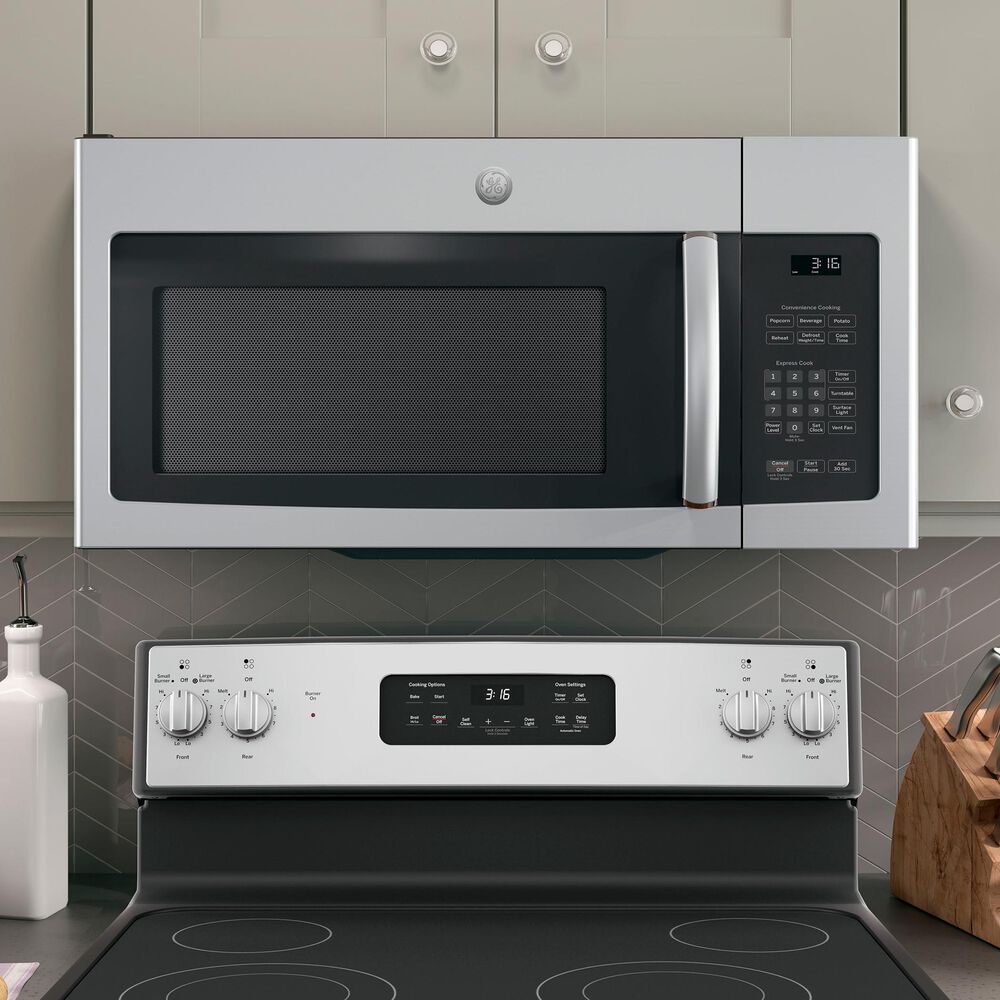 GE Appliances 1.6 Cu. Ft. Over The Range Microwave Oven with Recirculating Venting in Stainless Steel, , large