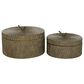 Maple and Jade Vintage Decorative Jar in Antique Bronze (Set of 2), , large