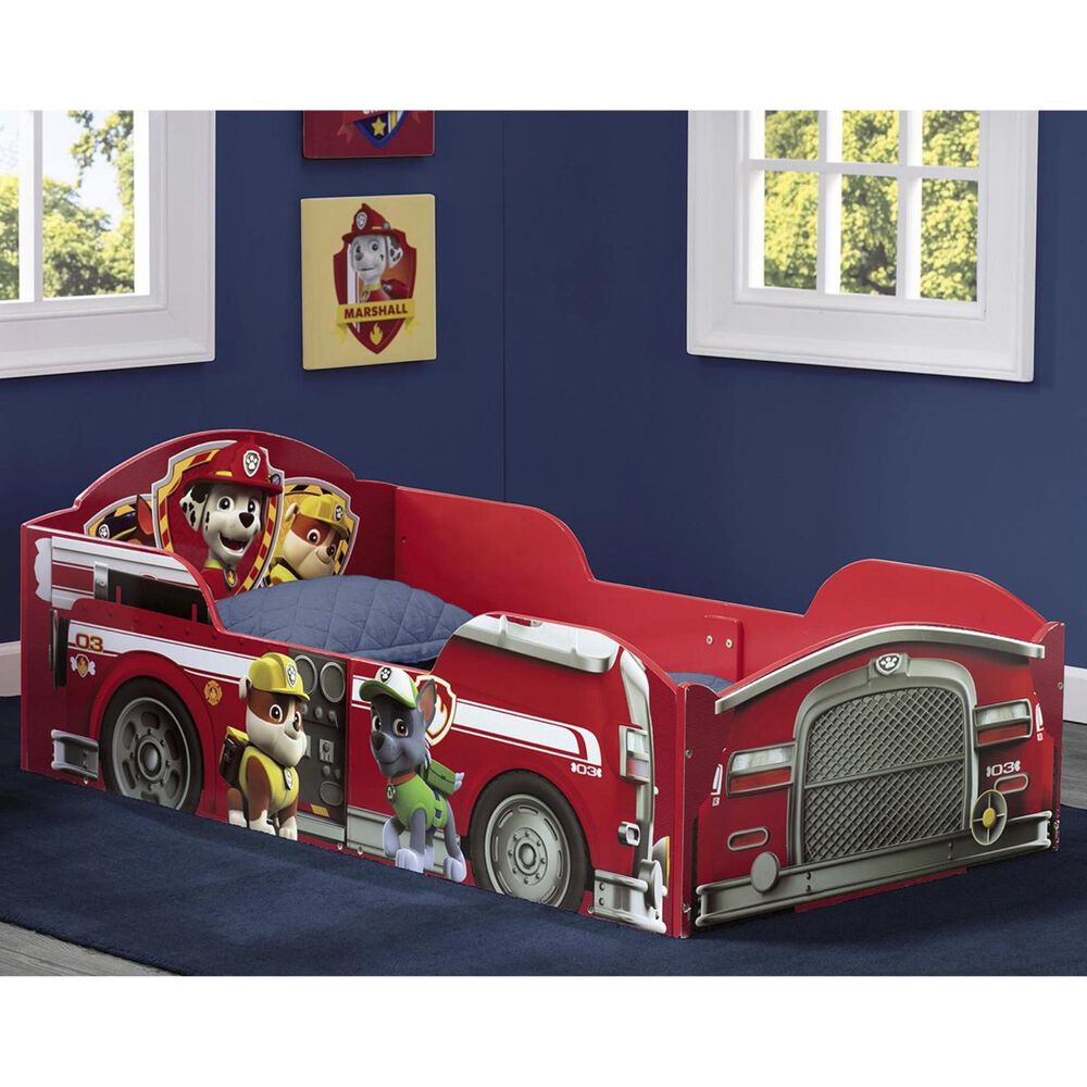 Delta Children Paw Patrol Wood Toddler Bed in Red, , large