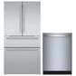 Bosch 2-Piece Kitchen Package with 20.5 Cu. Ft. 4-Door French Door Refrigerator and Bar Handle Dishwasher in Stainless Steel, , large