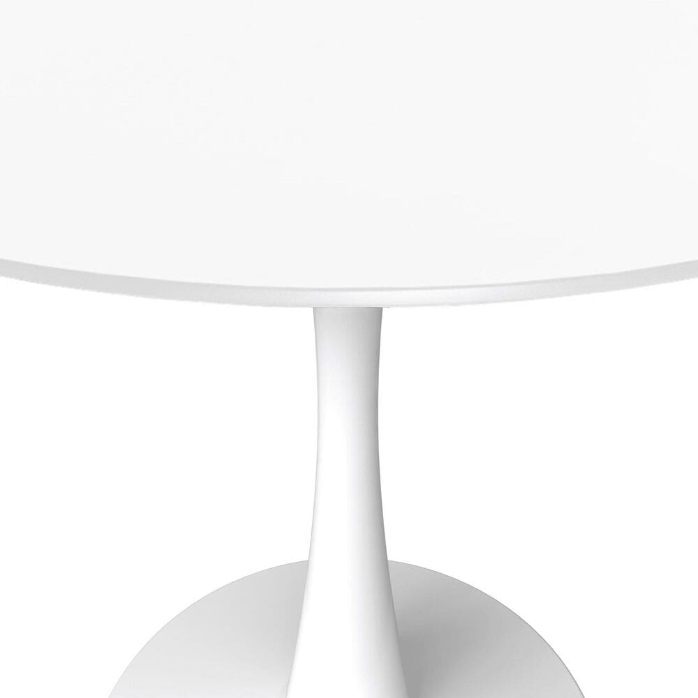 Leisuremod Bristol 27&quot; Round Dining Table with MDF Top in White - Table Only, , large
