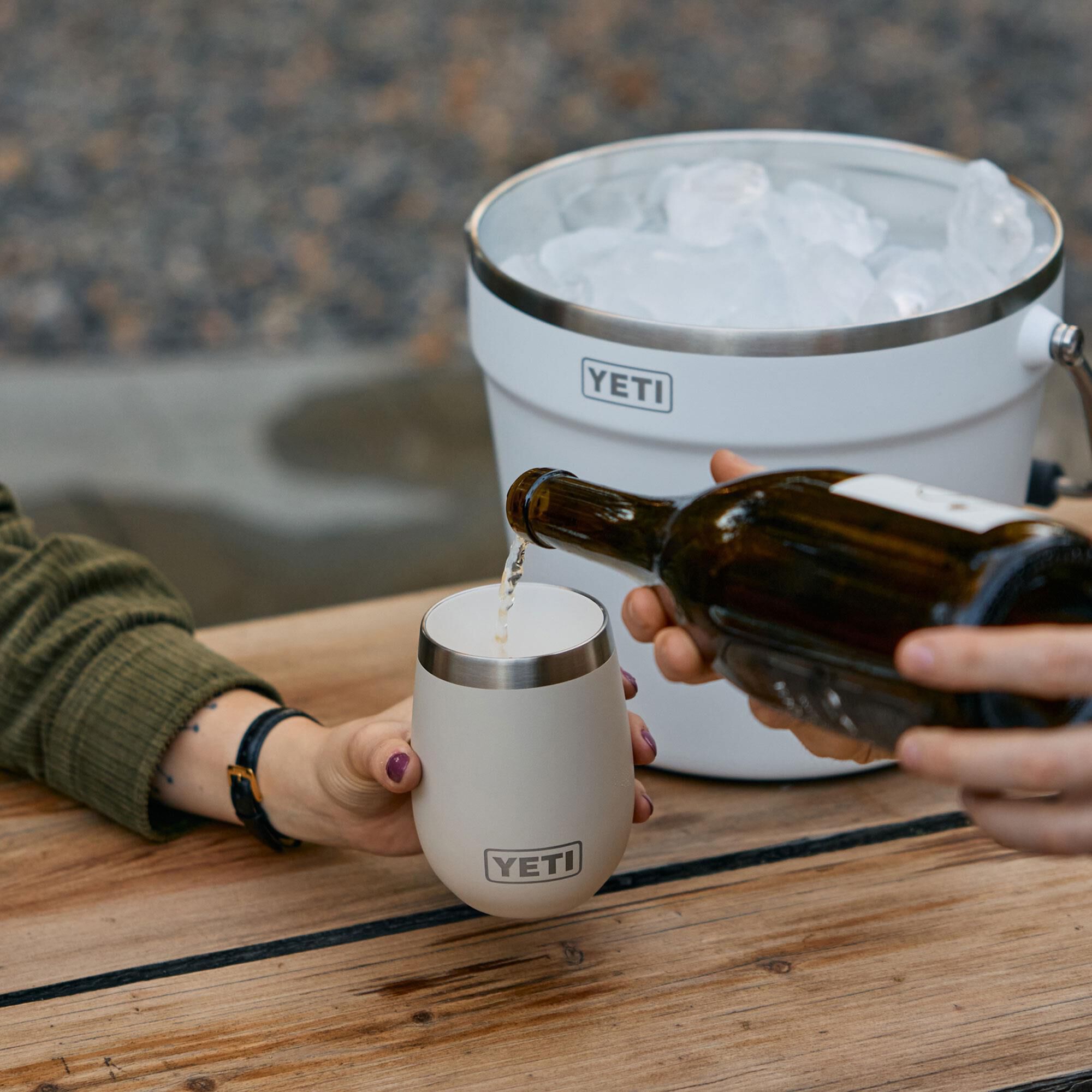 YETI Rambler 10 Oz Wine Tumbler with MagSlider Lid in Cape Taupe