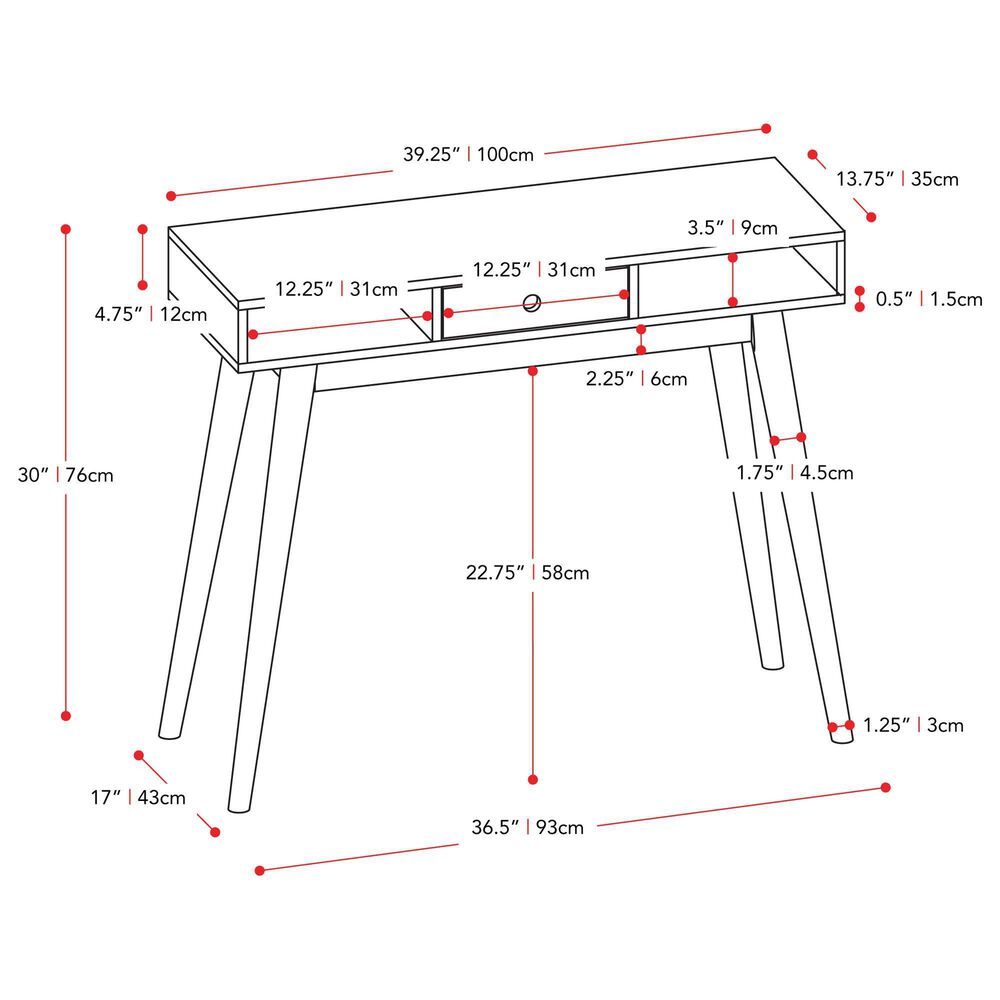 CorLiving Acerra Entryway Table in White, , large