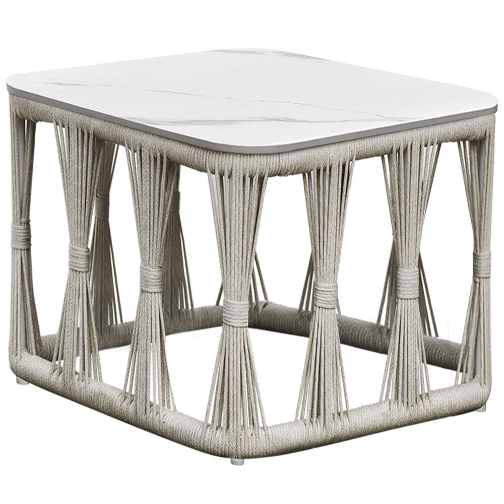 Hawthorne Furniture Alexa Patio Side Table in White, , large