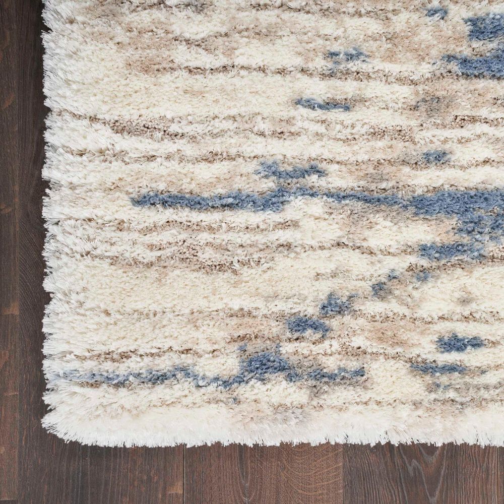 Nourison Dreamy Shag 9&#39; x 12&#39; Light Blue and Grey Area Rug, , large