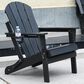 Hearth and Haven 34" Outdoor Folding Adirondack Chair with Cup Holder in Black, , large