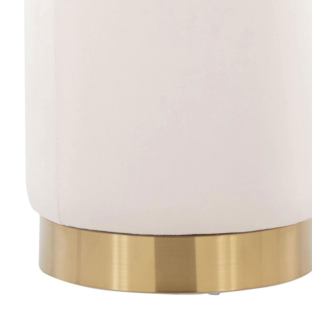 Lumisource Marla Vanity Stool with Cream Upholstered in Gold, , large