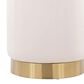 Lumisource Marla Vanity Stool with Cream Upholstered in Gold, , large