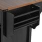 HOMLUX 58" Kitchen Island with Drop Leaf in Black and Brown, , large