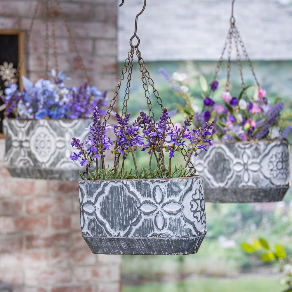 The Gerson Company Nesting Hanging Planters in Gray &#40;Set of 3&#41;, , large