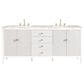James Martin Vanities Myrrin 72" Double Vanity in Bright White with 3 cm Victorian Silver Quartz Top, , large