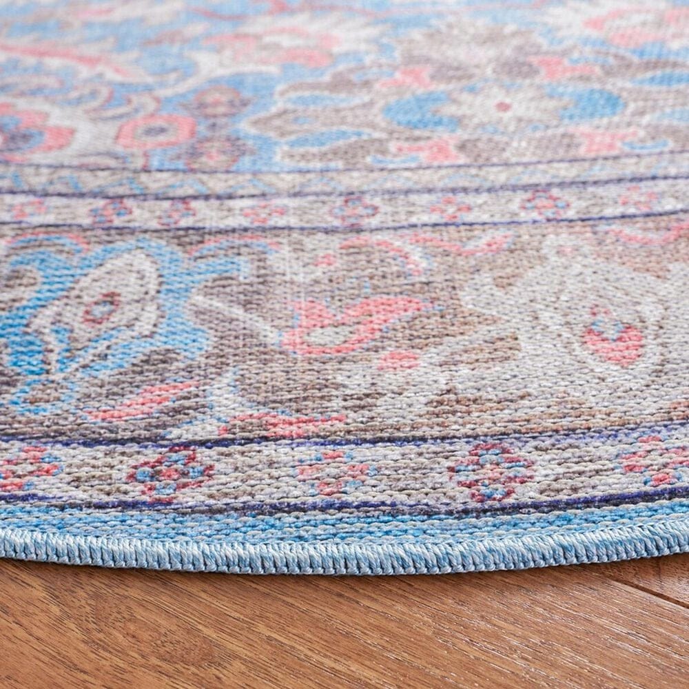 Safavieh Serapi  SEP584 6&#39;7&quot; Round Rust and Blue Area Rug, , large