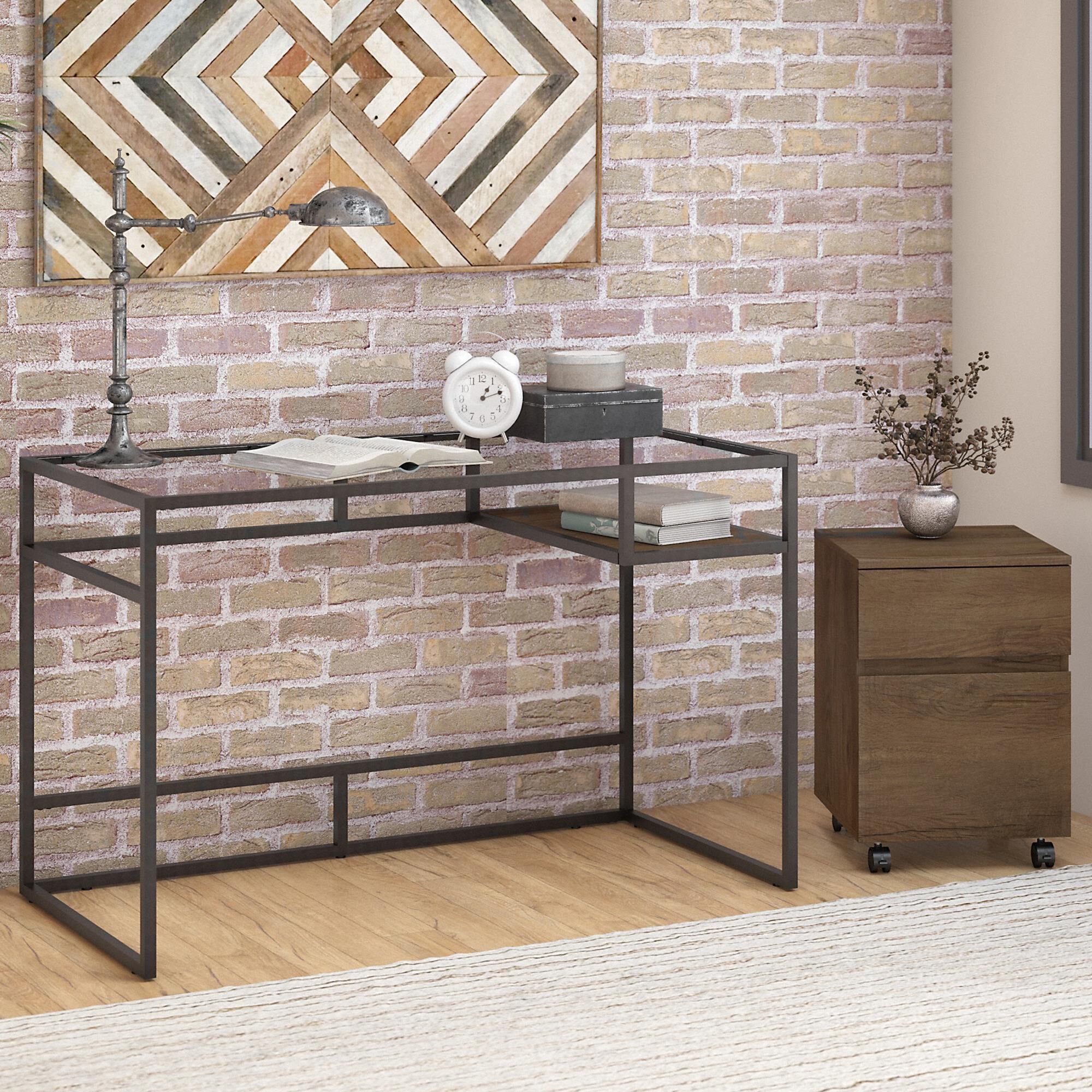 Bush Anthropology 2 Drawer Mobile File Cabinet in Rustic Brown 