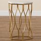 Baxton Studio Kalena End Table in White and Gold, , large