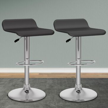 CorLiving Adjustable Bar Stool in Black (Set of 2), , large