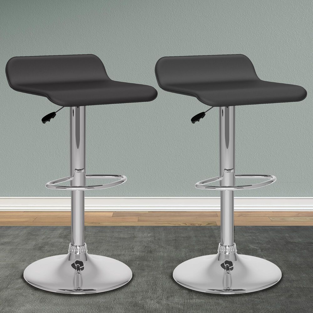 CorLiving Adjustable Bar Stool in Black (Set of 2), , large