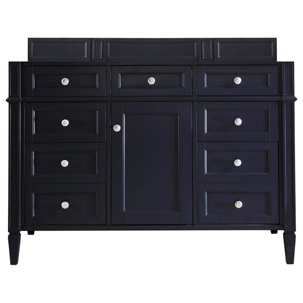 James Martin Vanities Brittany 48&quot; Single Bathroom Vanity in Victory Blue with 3 cm Victorian Silver Quartz Top and Rectangular Sink, , large