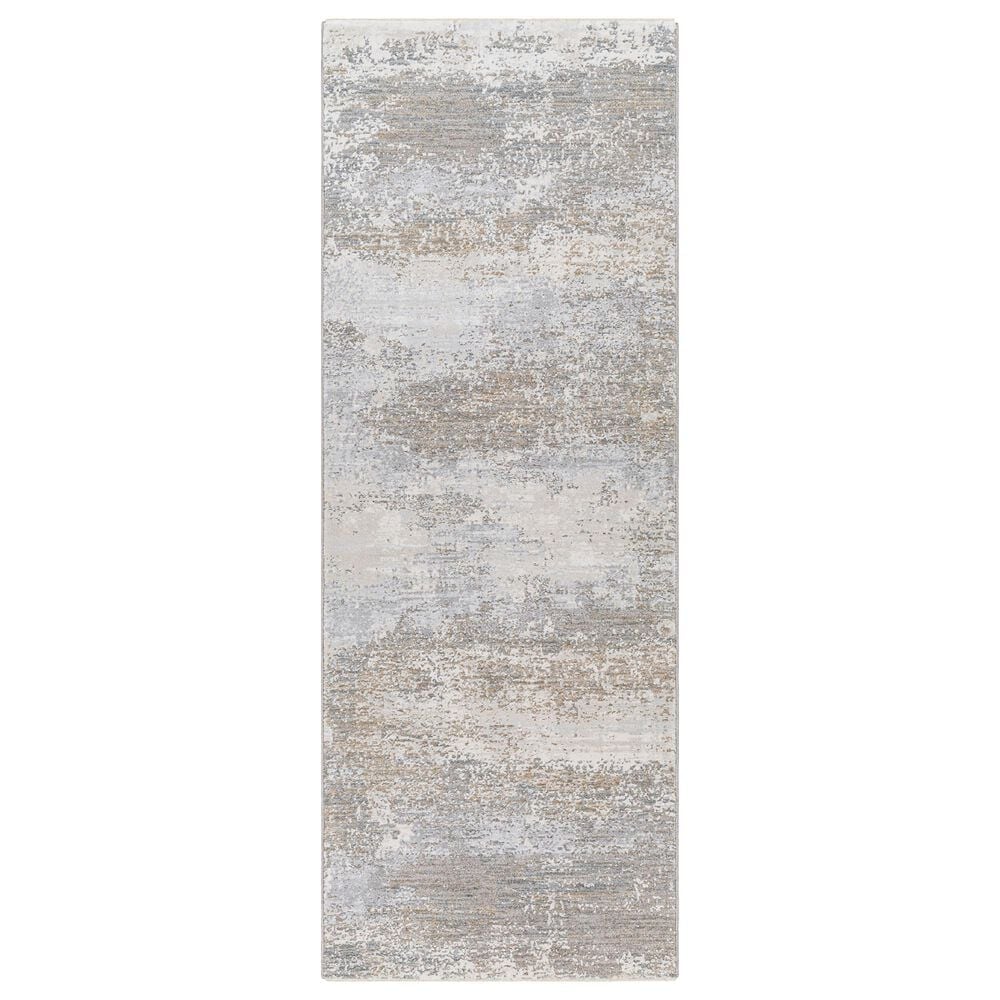 Surya Brunswick 2"7" x 10" Cream, Tan, Olive, Blue, Seafoam and Taupe Runner, , large