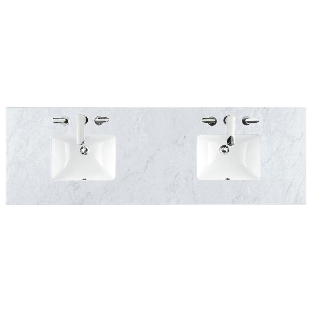 James Martin Vanities Breckenridge 72&quot; Double Vanity in Whitewashed Oak with 3 cm Carrara White Marble Top, , large