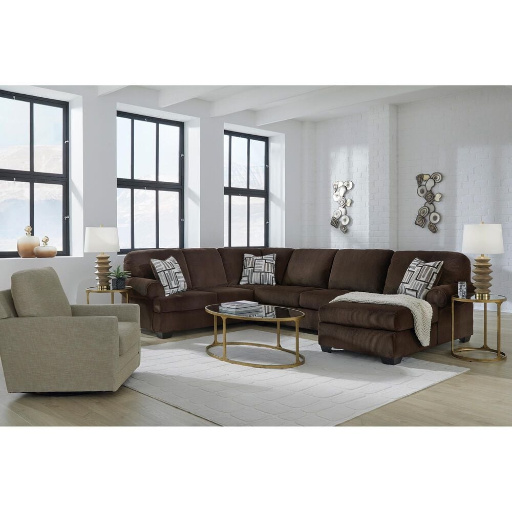 ASHLEY Kimlee 3-Piece Stationary Right Arm Facing Sectional with Chaise in Chocolate, , large