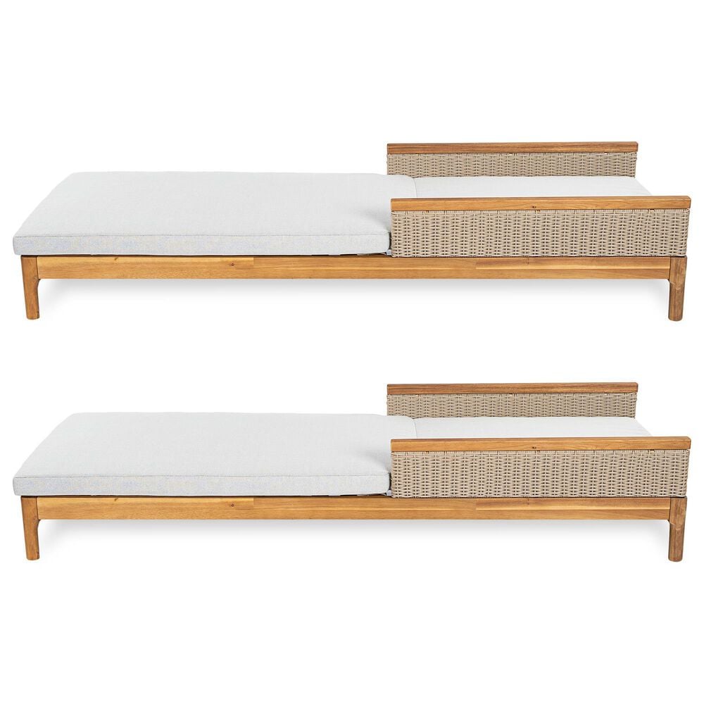 Hearth and Haven Outdoor Chaise Lounge in Light Grey (Set of 2), , large