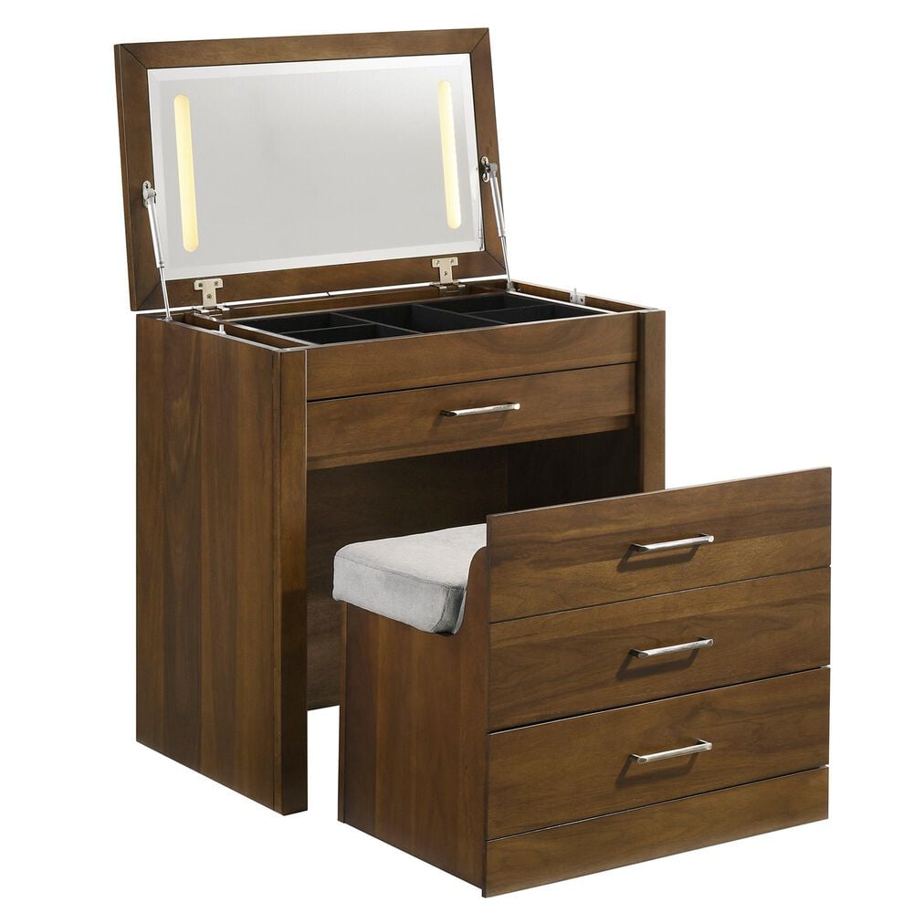 Mayberry Hill Malibu Vanity Set in Walnut, , large