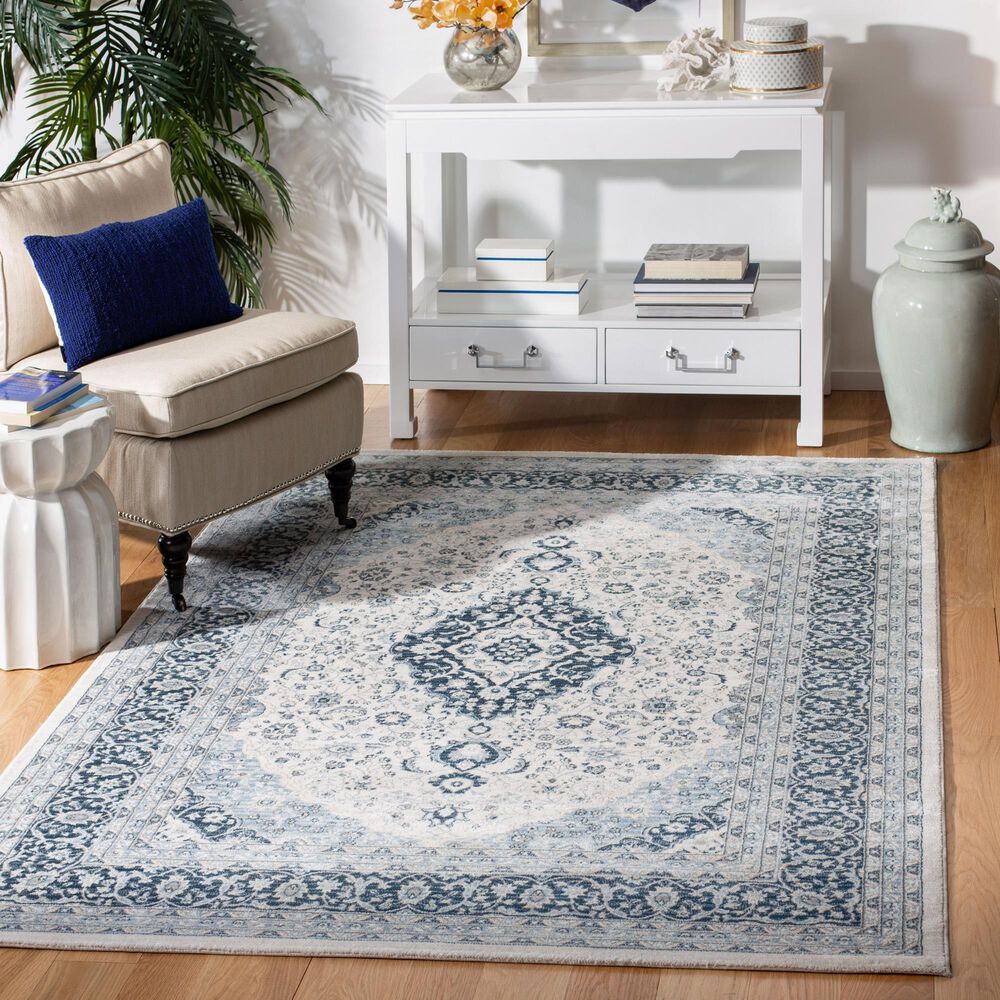 Safavieh Isabella 4&#39; x 6&#39; Cream and Dark Blue Area Rug, , large