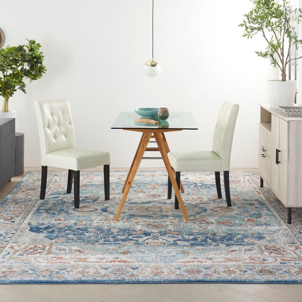 Nourison Quarry QUA11 10&#39; x 14&#39; Ivory and Blue Area Rug, , large