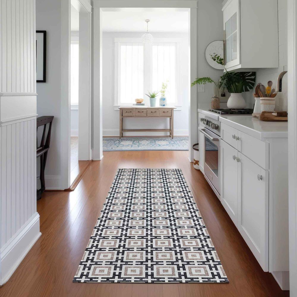 Dalyn Rug Company Marlo 2&#39;3&quot; x 12&#39; Black Indoor/Outdoor Runner, , large
