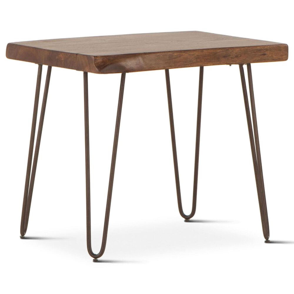 Home Trends & Design Vail Side Table in Walnut and Antique Zinc, , large