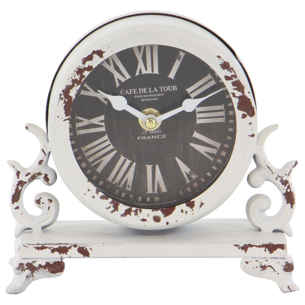 Maple and Jade 7&quot; x 7&quot; Table Clock in Black and White &#40;Set of 2&#41;, , large