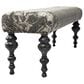 Mercana Alhambra Accent Bench with Gray Cushion Seat in Black, , large