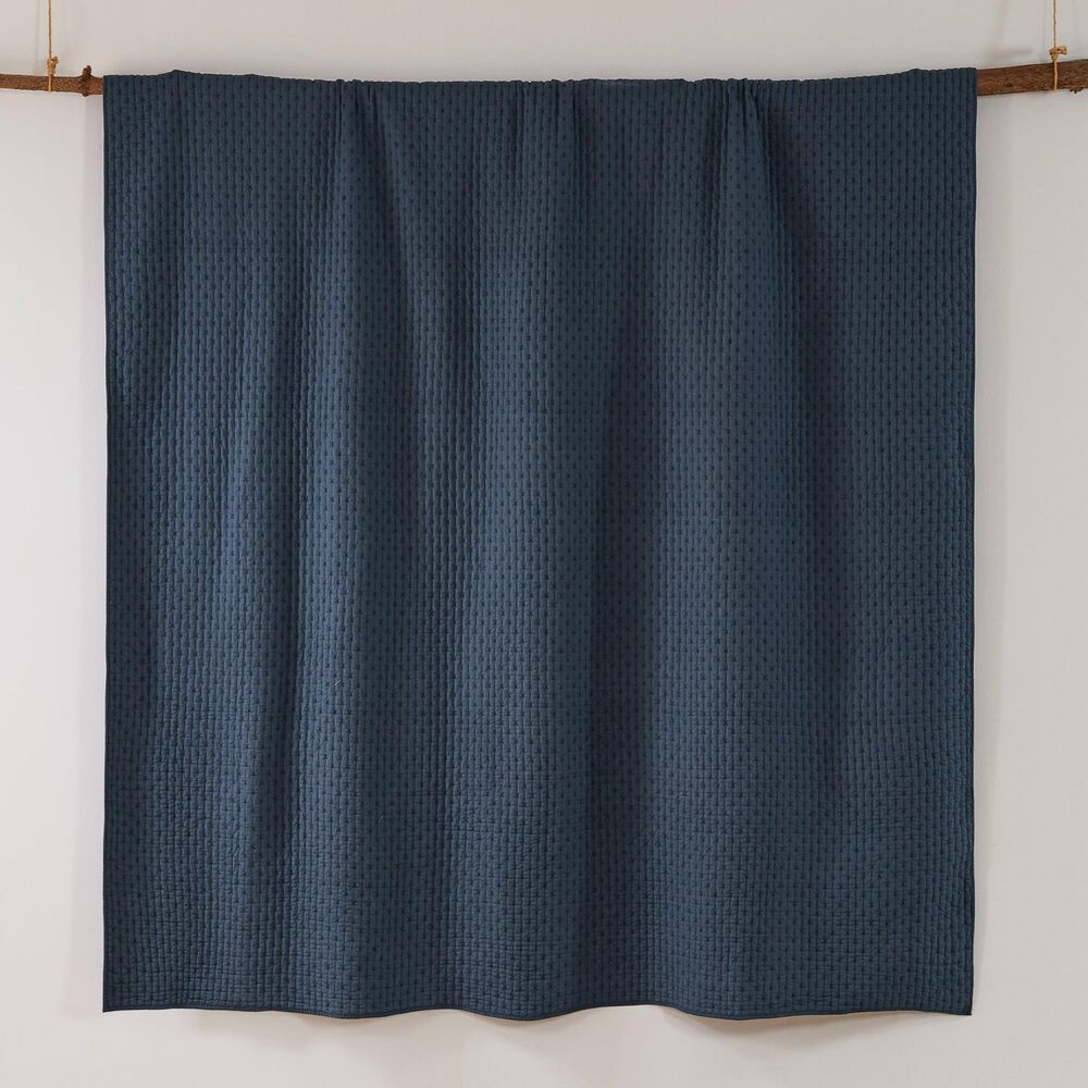 Levtex Cross Stitch 3-Piece Full/Queen Reversible Quilt Set in Navy, , large