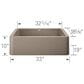Blanco Ikon 33" Apron Single Bowl Farmhouse Sink in Truffle, , large