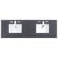 James Martin Vanities Brookfield 72" Double Bathroom Vanity in Warm Cherry with 3 cm Charcoal Soapstone Quartz Top and Rectangle Sinks, , large