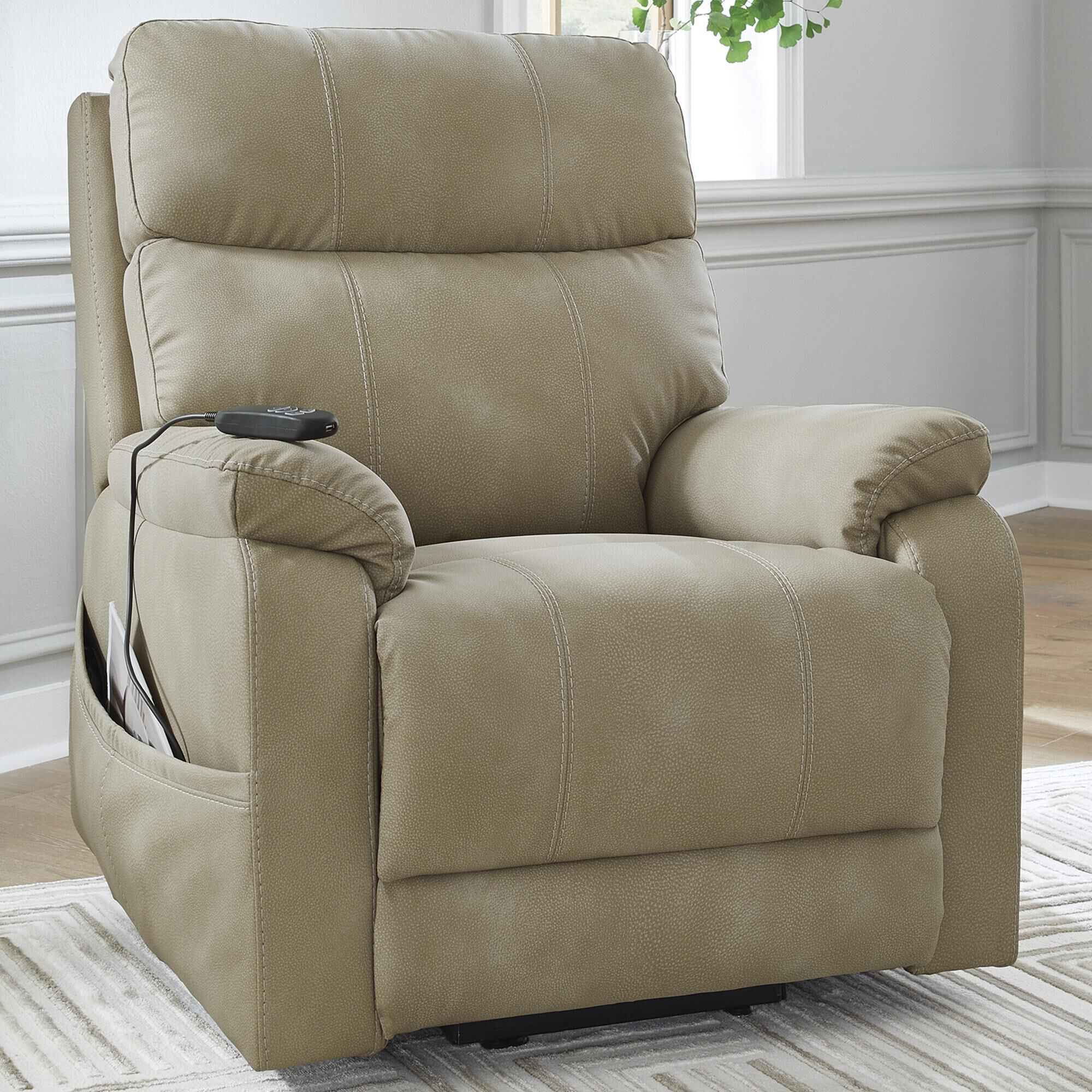 Ashley Next-Gen Durapella Power Lift Recliner in Sand