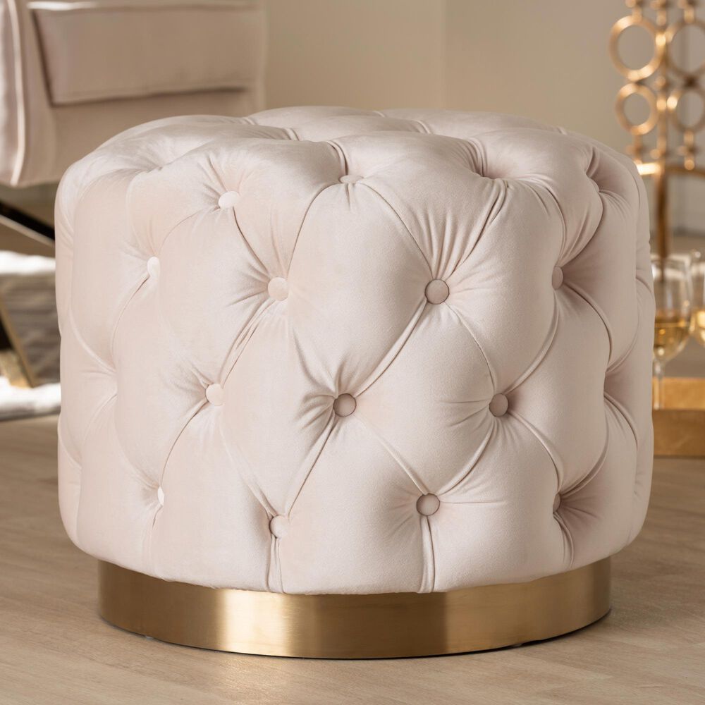 Baxton Studio Valeria Ottoman in Light Beige, , large