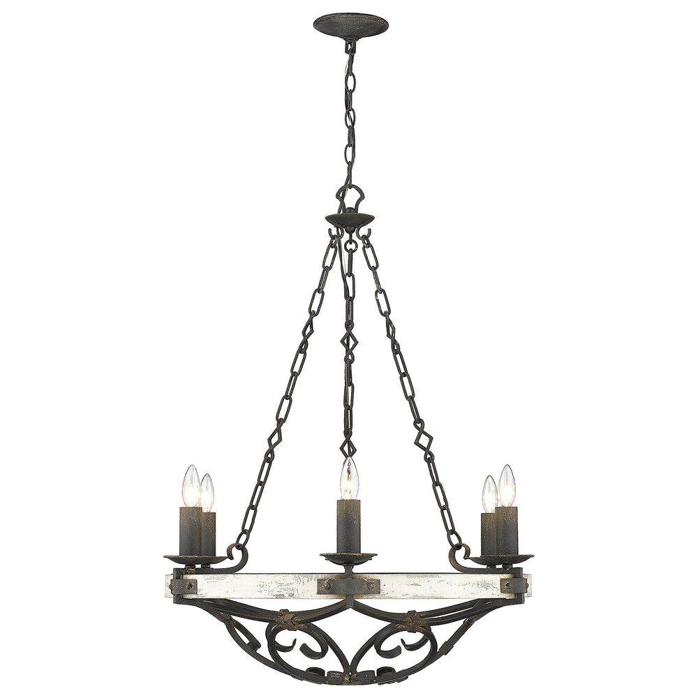 Golden Lighting Madera 6-Light Chandelier in Antique Black Iron, , large