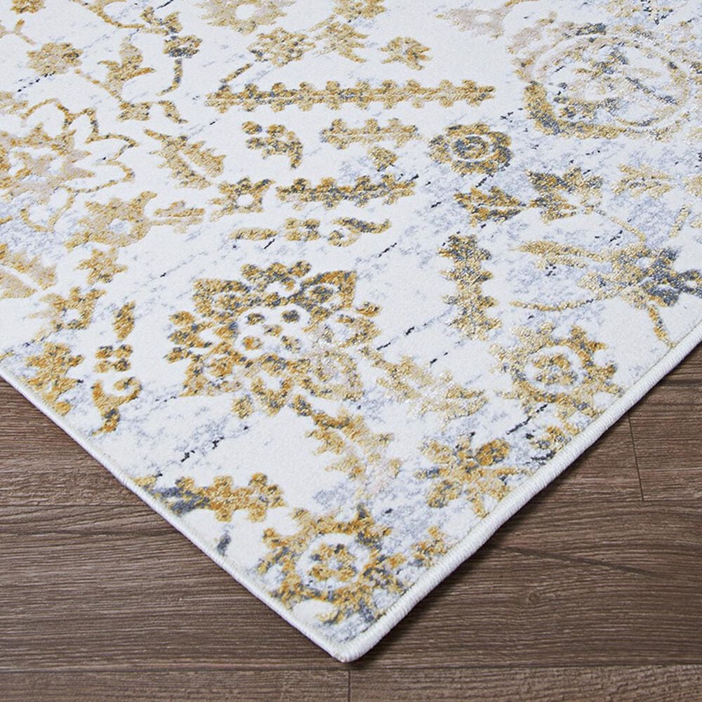 Couristan Calinda Marlowe 2&#39; x 3&#39; Gold, Silver and Ivory Area Rug, , large