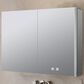 Lexora Home Corsica 36" x 28" LED Mirror Medicine Cabinet with Defogger in Aluminium, , large