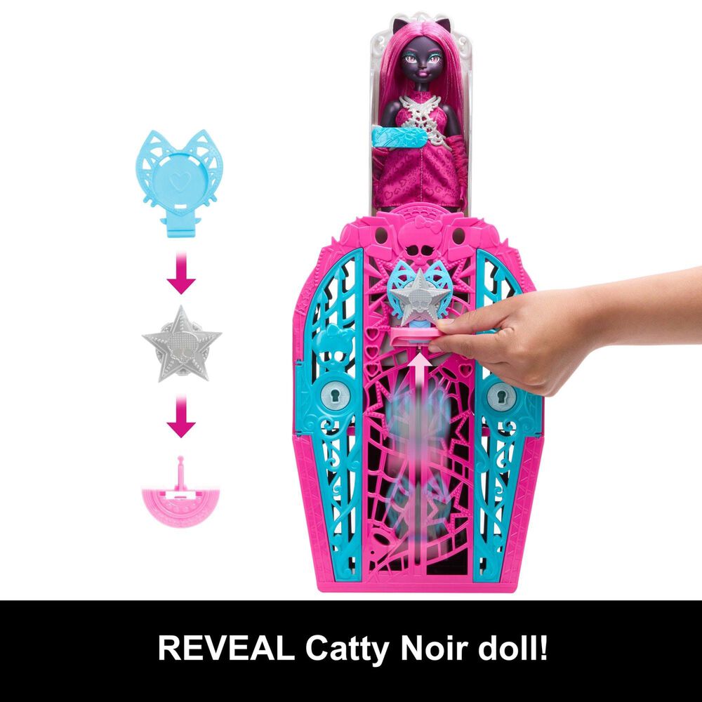 Monster High Hauntlywood Mysteries Catty Noir Doll with Reveal Closet in Pink, , large